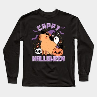 Happy halloween Cute capybara ready for halloween Long Sleeve T-Shirt